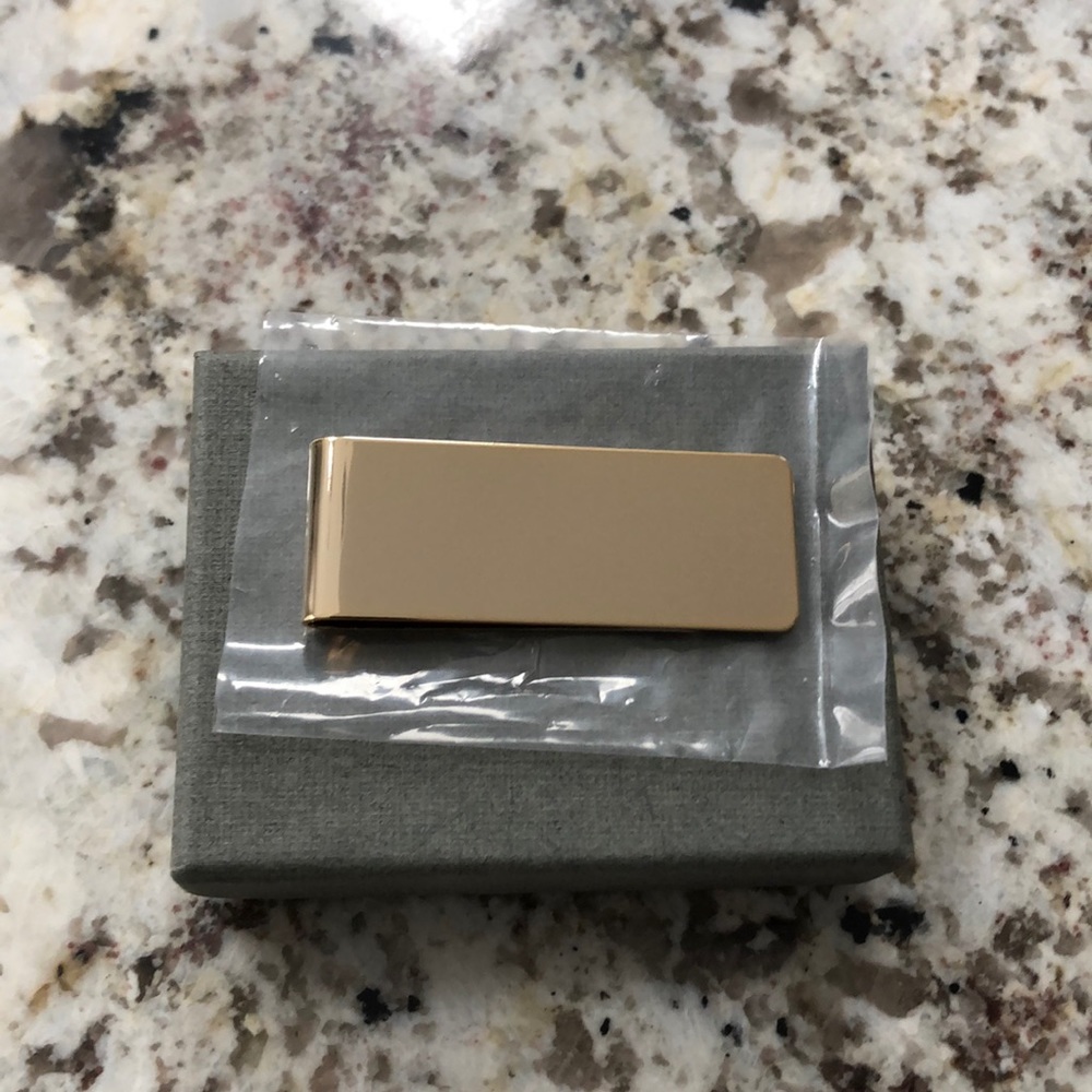 New gold plated money clip with gift box